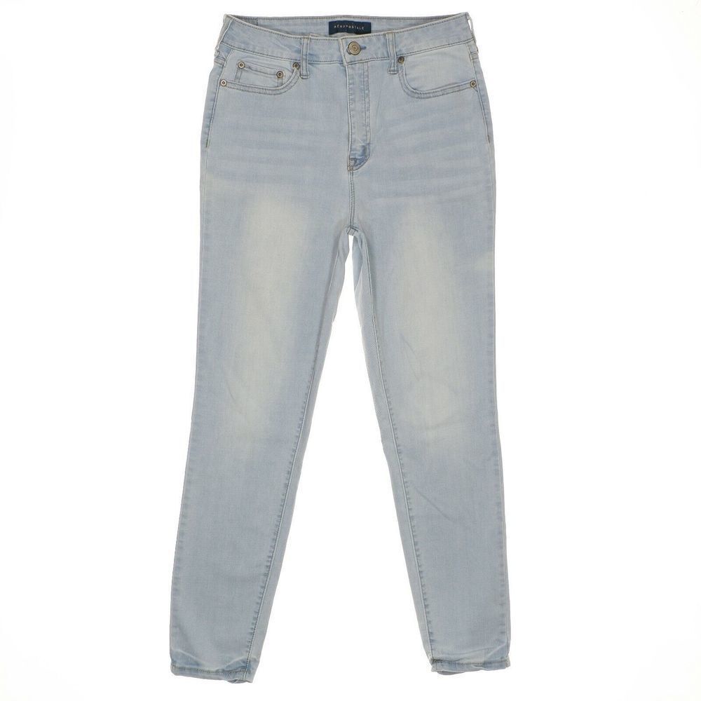 Aeropostale Jeans Womens 8 Norma Skinny High Rise Light Blue Stretch 28x26.5